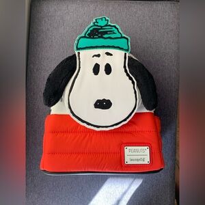 Loungefly Peanuts Snoopy Puffer Jacket Figural Mini Backpack Winter—HTF!! NWT